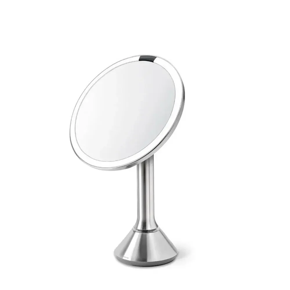 Simplehuman 8” Round Sensor Make-up Mirror 5x Cordless | Stainless Steel ST3052